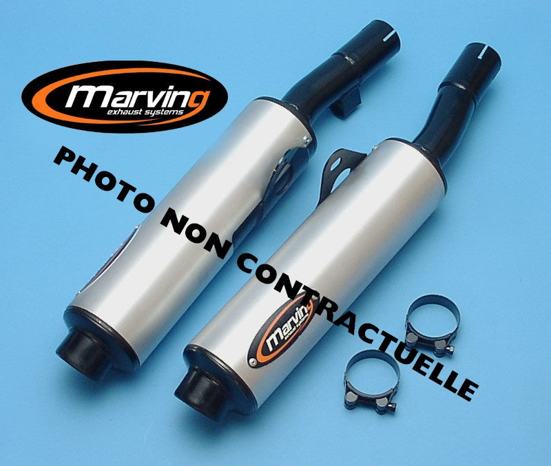 Silencieux Rond GSX 1100 F 1990 Rond Ø100 Noirs Revêtement Alu Homologués - Vendus par Paire