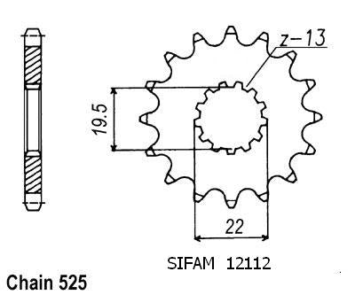 Pignon 14 Dents - Pas 525 - Similaire JTF433
