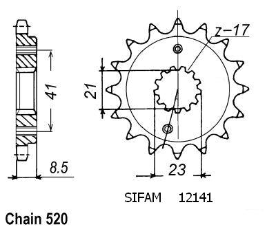 Pignon 16 Dents - Pas 520 - Similaire JTF1322