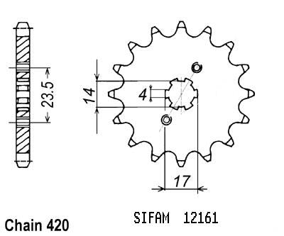Pignon 15 Dents - Pas 420 - Similaire JTF1128