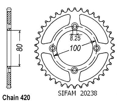 Couronne Acier 36 Dents - Pas 420 - Similaire JTR1214
