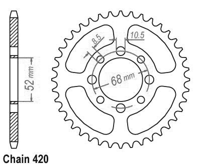 Couronne Acier 35 Dents - Pas 420 - Similaire JTR801