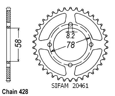 Couronne Acier 50 Dents - Pas 428 - Similaire JTR810