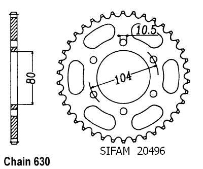 Couronne Acier 46 Dents - Pas 630 - Similaire JTR501