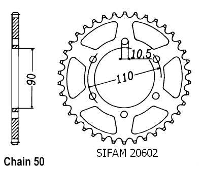 Couronne Acier 33 Dents - Pas 530 - Similaire JTR850
