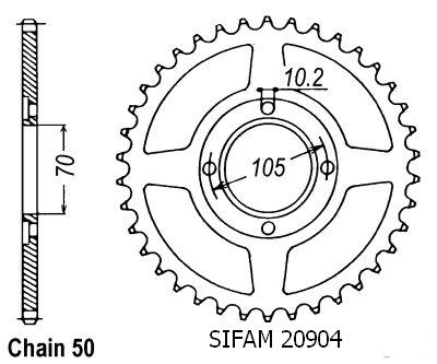 Couronne Acier 38 Dents - Pas 530 - Similaire JTR278