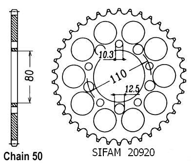 Couronne Acier 43 Dents - Pas 530 - Similaire JTR1334