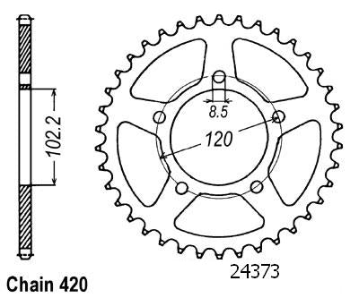 Couronne Acier 47 Dents - Pas 420 - Similaire JTR23