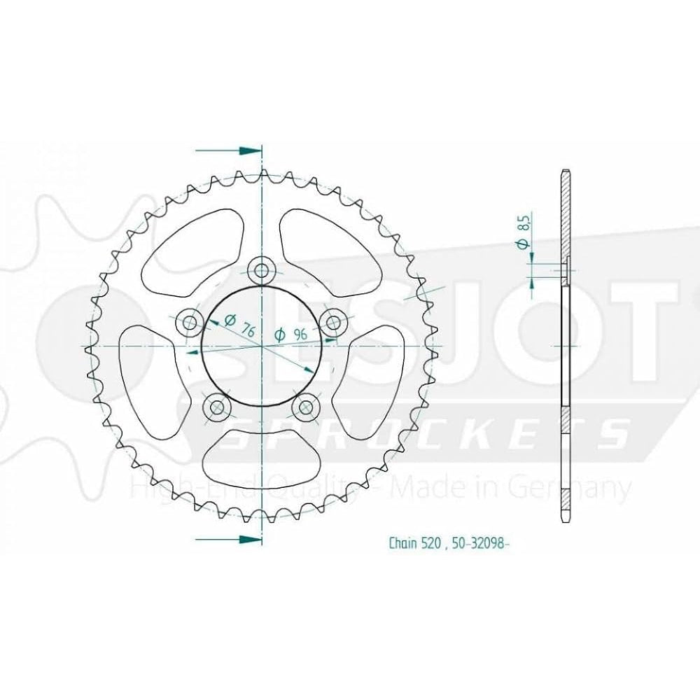 Couronne Acier 43 Dents - Pas 520