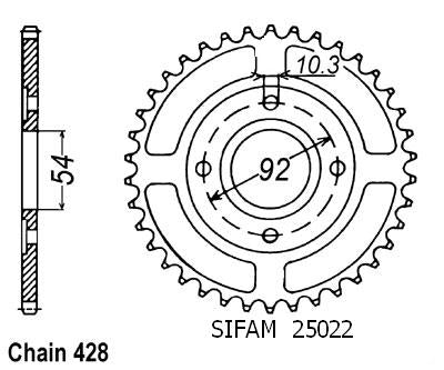 Couronne Acier 45 Dents - Pas 428 - Similaire JTR835