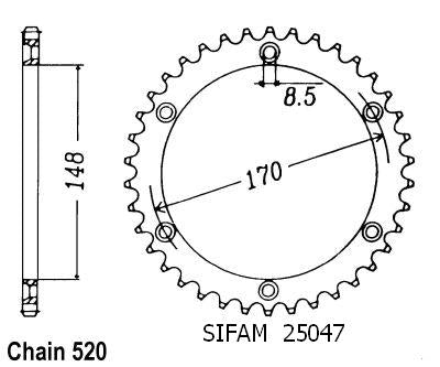 Couronne Acier 48 Dents - Pas 520 - Similaire JTR828