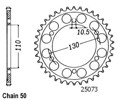 Couronne Acier 48 Dents - Pas 530 - Similaire JTR479