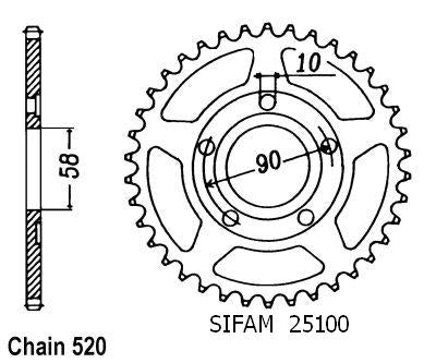 Couronne Acier 40 Dents - Pas 520 - Similaire JTR604