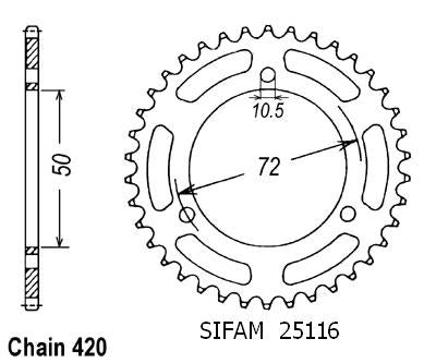 Couronne Acier 45 Dents - Pas 420 - Similaire JTR216