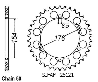 Couronne Acier 42 Dents - Pas 530 - Similaire JTR343