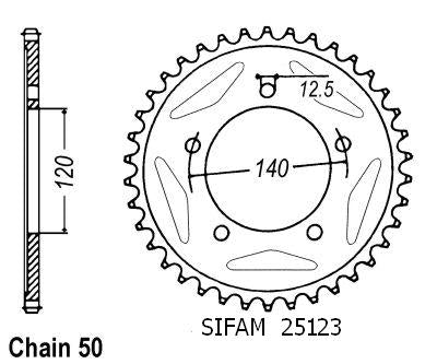 Couronne Acier 42 Dents - Pas 530 - Similaire JTR1797