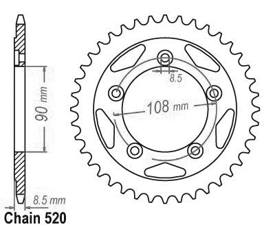Couronne Acier 40 Dents - Pas 520 - Similaire JTR491
