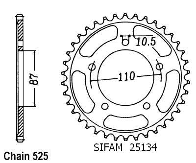 Couronne Acier 47 Dents - Pas 525 - Similaire JTR807