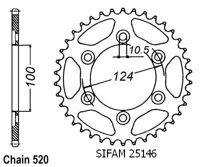 Couronne Acier 40 Dents - Pas 520 - Similaire JTR735