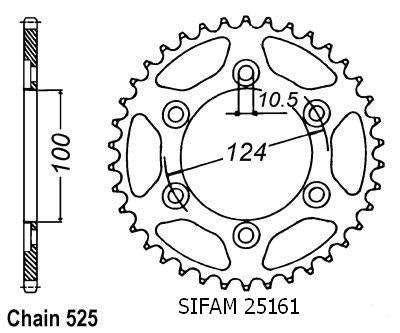 Couronne Acier 37 Dents - Pas 525 - Similaire JTR745