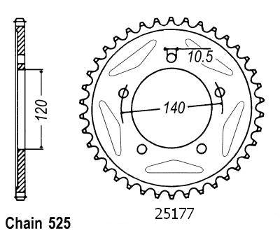 Couronne Acier 43 Dents - Pas 525 - Similaire JTR1792