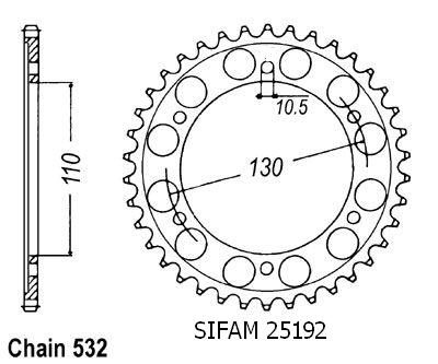 Couronne Acier 48 Dents - Pas 532 - Similaire JTR1875