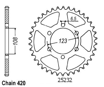 Couronne Acier 52 Dents - Pas 420 - Similaire JTR1133
