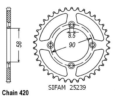 Couronne Acier 37 Dents - Pas 420 - Similaire JTR1213