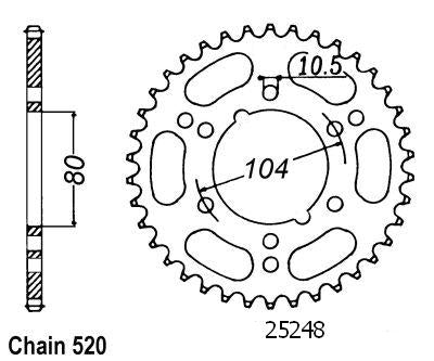 Couronne Acier 36 Dents - Pas 520 - Similaire JTR1478