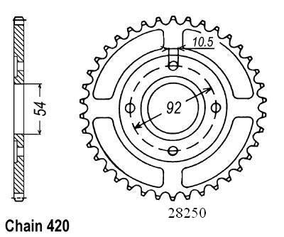 Couronne Acier 47 Dents - Pas 420 - Similaire JTR1078
