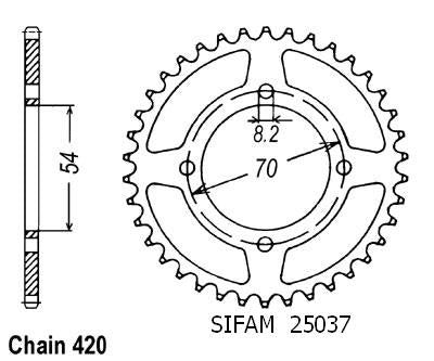 Couronne Acier 36 Dents - Pas 420 - Similaire JTR257