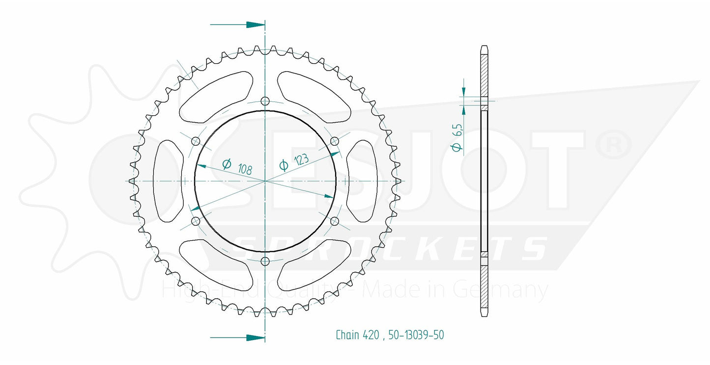 Couronne Acier 50 Dents - Pas 420 - Similaire JTR1133