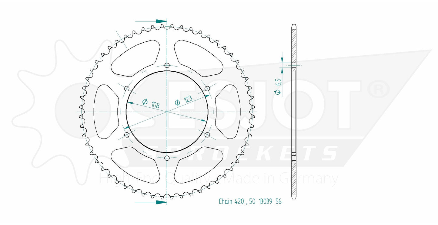 Couronne Acier 56 Dents - Pas 420 - Similaire JTR1133