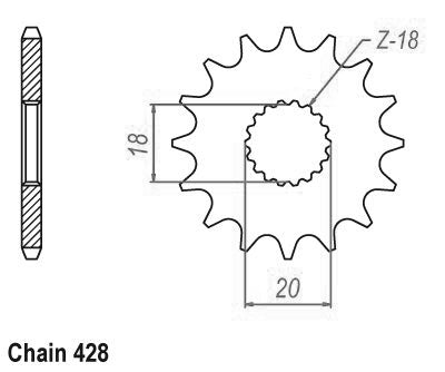 Pignon 12 Dents - Pas 428 - Similaire JTF426