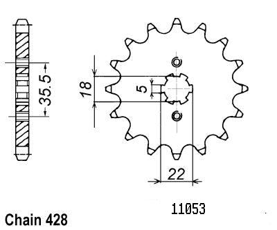 Pignon 14 Dents - Pas 428 - Similaire JTF1559