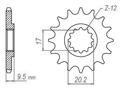 Pignon Ultralight 14 Dents - Pas 428 - Similaire JTF1907