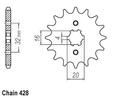 Pignon 13 Dents - Pas 428 - Similaire JTF1550