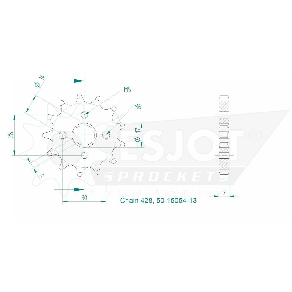 Pignon 13 Dents - Pas 428 - Similaire JTF273