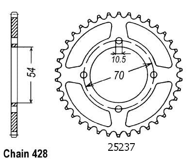 Couronne Acier 42 Dents - Pas 428 - Similaire JTR1206