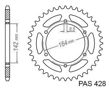 Couronne Acier 52 Dents - Pas 428 - Similaire JTR1067