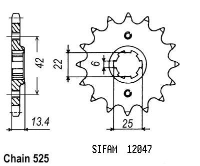 Pignon 16 Dents - Pas 525 - Similaire JTF291