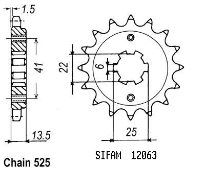 Pignon 16 Dents - Pas 525 - Similaire JTF293