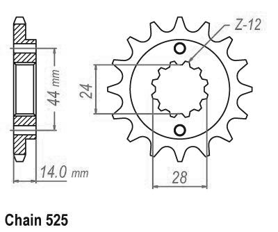 Pignon 16 Dents - Pas 525 - Similaire JTF314