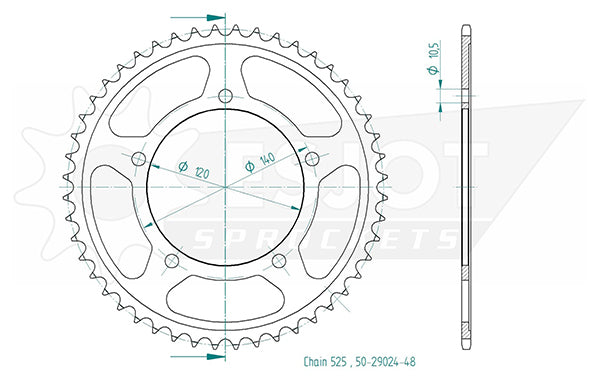 Couronne Acier 48 Dents - Pas 525 - Similaire JTR1792