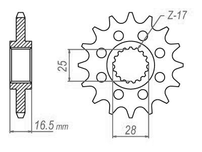Pignon Ultralight 17 Dents - Pas 525 - Similaire JTF1904