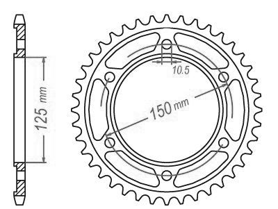 Couronne Acier 42 Dents - Pas 525 - Similaire JTR899
