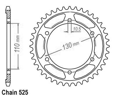 Couronne Acier 43 Dents - Pas 525 - Similaire JTR1876