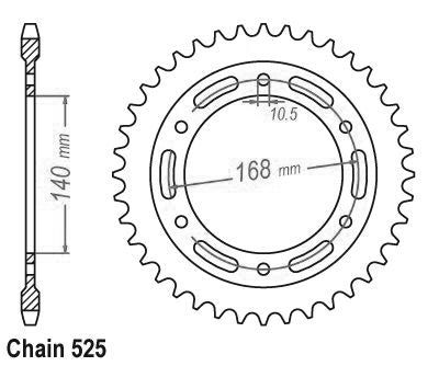Couronne Acier 47 Dents - Pas 525 - Similaire JTR3