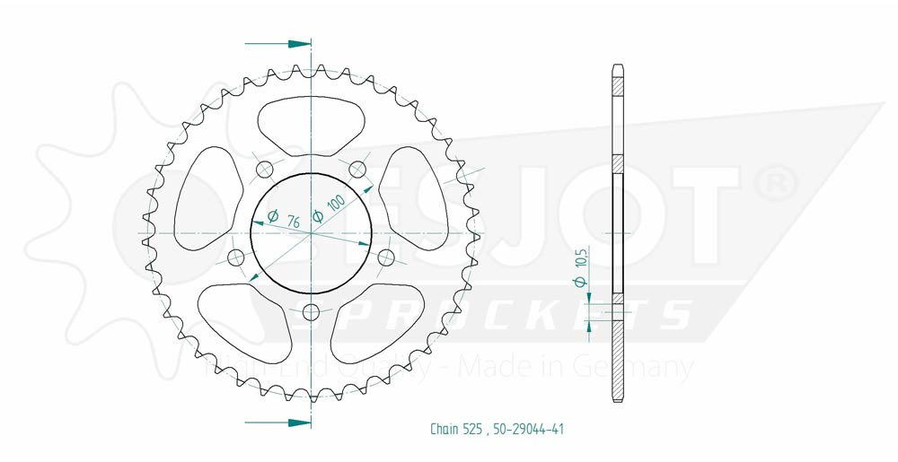 Couronne Acier 41 Dents - Pas 525 - Similaire JTR15