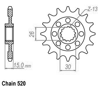 Pignon Ultralight 16 Dents - Pas 525 - Similaire JTF404